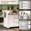 (White) Îlot de cuisine extensible avec 2 portes et 3 tiroirs 7