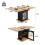 (Black) Table télescopique avec 3 niveaux de rangement, table à manger multifonction 2