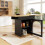 (Black) Table télescopique avec 3 niveaux de rangement, table à manger multifonction 11
