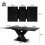 Table salle à manger extensible bois 120-160 cm, 6 pers, noir 4