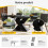 Table salle à manger extensible bois 120-160 cm, 6 pers, noir 6