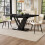 (Black) Table à manger extensible avec plateau effet bois 2
