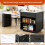 (Black) Table haute extensible avec 2 tiroirs et compartiments de rangement 5