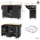 (Black) Îlot de cuisine avec plan rabattable, casier à vin et rangements 9
