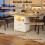 (White) Table à manger extensible avec éclairage LED, rangement, plateau MDF effet bois 4