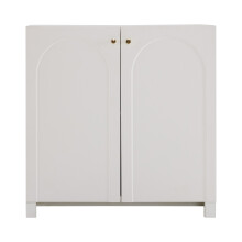 Meuble rangement - 2 portes - highboard - blanc crème - 80x40x80 cm
