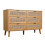 (Walnut) Commode avec 6 tiroirs et poignées métal pour rangement 1