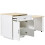 (White) Table haute extensible avec 2 tiroirs et compartiments de rangement 7