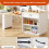 (White) Table haute extensible avec 2 tiroirs et compartiments de rangement 10