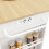 (White,Natural) Îlot de cuisine avec multiprise intégrée, plan de travail et buffet 8