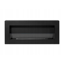 Seinään ripustettava biotakka lasilla 90x40x12 cm Box Musta rakennematta
