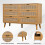 (Walnut) Commode avec 6 tiroirs et poignées métal pour rangement 7