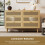 (Oak) Commode avec 6 tiroirs et poignées métal pour rangement 9