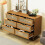 (Walnut) Commode avec 6 tiroirs et poignées métal pour rangement 5