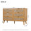 (Walnut) Commode avec 6 tiroirs et poignées métal pour rangement 2