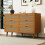 (Walnut) Commode avec 6 tiroirs et poignées métal pour rangement 3