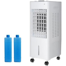 Weißer tragbarer Mini Luftkühler Ventilator 23x26x62cm Fernbedienung Verdunstungskühlung Tischventilator leise Büro Schlafzimmer USB SEO