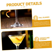 Lot de 4 verres à vin et à cocktail en verre, élégants et décoratifs, pour bar, fêtes et usage domestique.