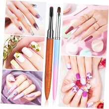 Lot de 5 pinceaux ronds, plats et biseautés pour le nettoyage des ongles, outils de manucure et de peinture pour le design et le nail art.