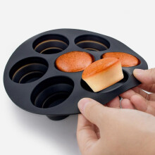 Lot de 3 moules à muffins antiadhésifs en silicone, 7 cavités, design créatif, démoulage facile, compatibles avec la friteuse à air chaud.