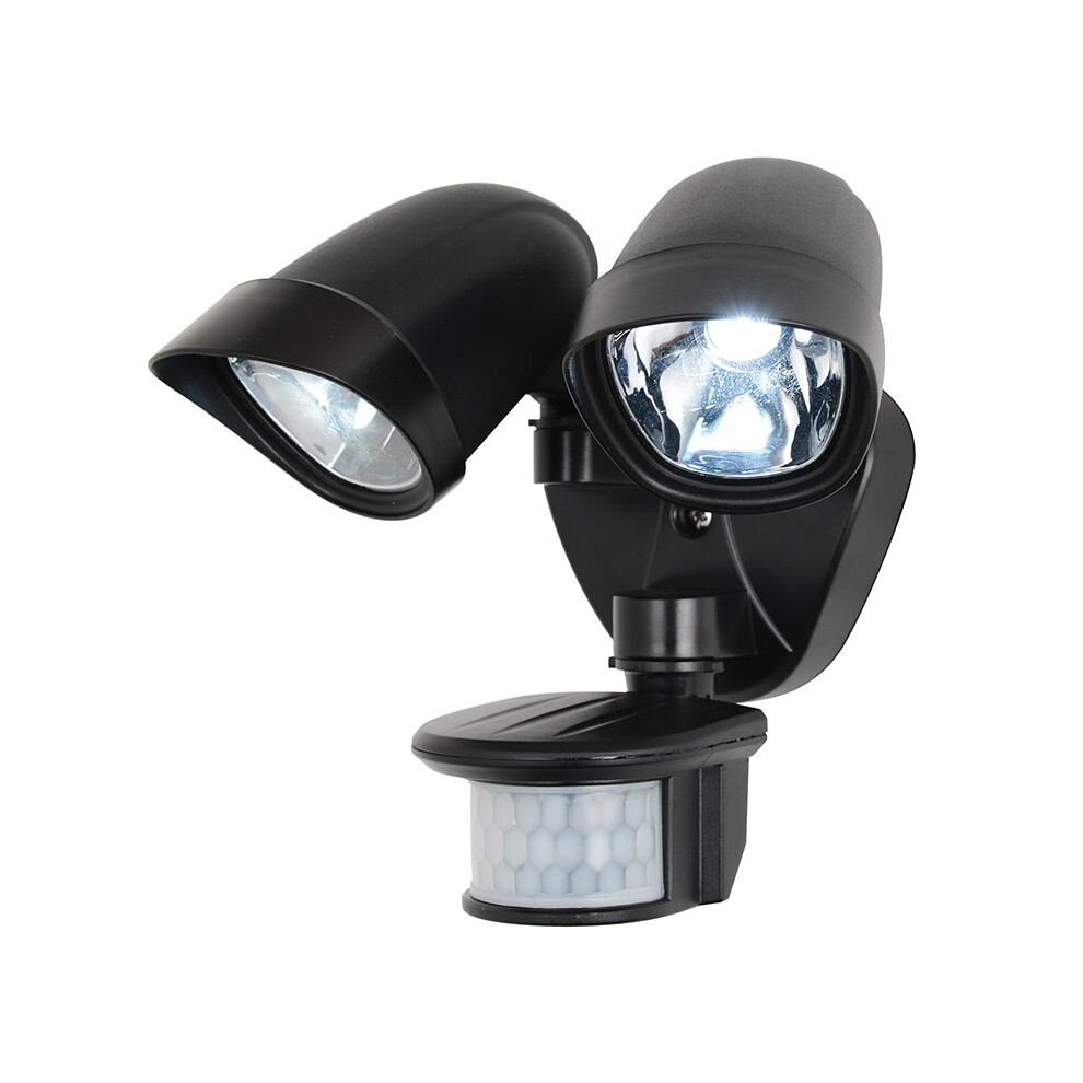 Litecraft Lune Twin Floodlight With Sensors, Black