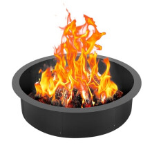 VEVOR Fire Pit Ring, 35-Inch Outer/31-Inch Inner Diameter, 10inch Height Fire Pit Insert, Heavy Duty Carbon Steel Liner DIY Campfire Ring above or