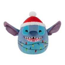 Squishmallows Original 8-Inch Disney Holiday Stitch with Santa Hat and String Lights | Collectable Cute Plush Toy, Cuddly Toys for Children, Soft