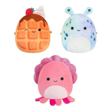 Squishmallows Original Micromallows Plush 3-Pack - Weaver the Waffle, Auggie the Cuttlefish & Zinx the Alien