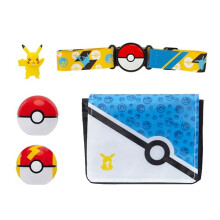 Pokémon Pikachu Clip ‘N’ Go Bandolier Set - 2-Inch Pikachu Battle Figure with Poke Ball and Fast Ball plus Themed Belt and Bandolier