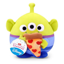 Snackles Disney Peluche 20cm (Alien&Pizza) di ZURU - Animale Morbido con Accessorio Snack, Collezionabile per Bambini