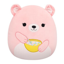 Squishmallows Original 12-Inch Hominy the Bear Holding Cereal Bowl - Official Jazwares Plush
