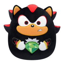 Squishmallows Original 8-inch “Sonic the Hedgehog” Shadow Holding Green Emerald Plush (Little)