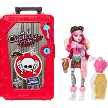 Monster High Skulltimate Secrets Cupid Asteria Doll and Accessories Set, Destination: Cabin Slay-cation with Suitcase and 19+ Surprises like Clothes,
