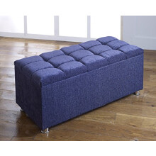 CROWNBEDSUK CUBED CHENILLE DIAMANTE OTTOMAN TOY STORAGE BLANKET BOX (PURPLE)