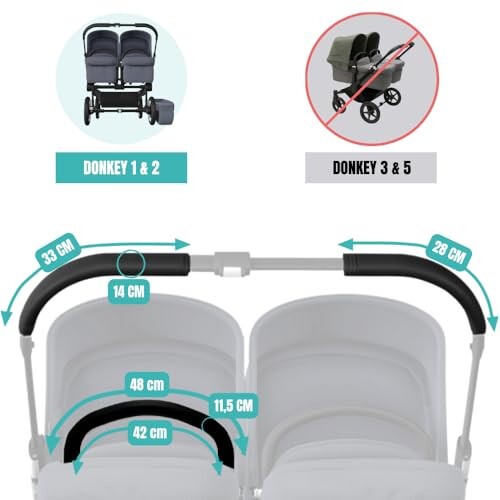Pack of Covers for Bugaboo Donkey Monkey Black 2