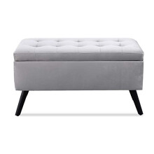 WeDoSofas Lulu Storage Velvet Stool (Silver)