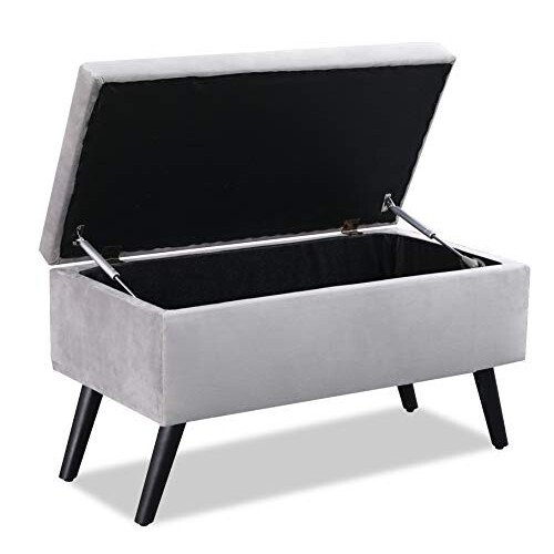 WeDoSofas Lulu Storage Velvet Stool (Silver) 1