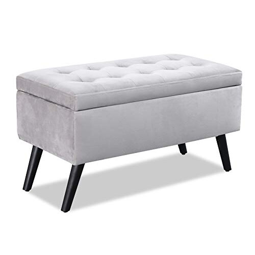 WeDoSofas Lulu Storage Velvet Stool (Silver) 2