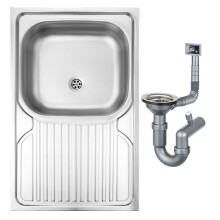 Enkeltstående overliggende vask 80x50 cm dekoration med Apollo-vandlås