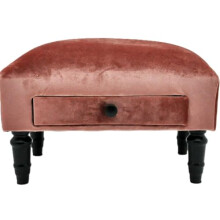 Freshnewlooks Footstool Ottoman Trunk With Drawer Hand Made Lounge Padded Foot Stool Velvet (Salmon Pink)