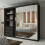 MN Furniture (Black) Modern 3 Mirror Sliding Door Wardrobe 250cm 2