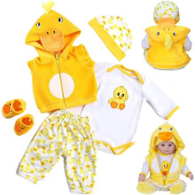 scnbom Reborn Baby Dolls Clothes for 17-22 inch newborn babies Girls Outfits Accesories (Elena 5pcs Set)