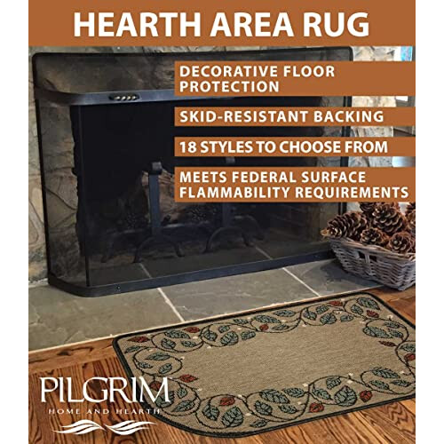 Pilgrim Home and Hearth Fireplace Mat, Beautiful, 23″ x 36″ 1