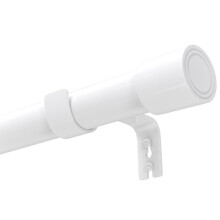 Venwemong Curtain Pole with Brackets Fittings Set Window Poles Heavy Duty Small Drapery Curtain Rods for Outdoor Bedroom, Living Room(White,84-220