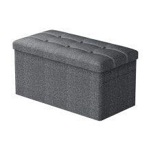Oak & Tea Storage Ottoman Bench, Foldable Foot Rest Stools, 76x38x38cm Ottoman Storage Box, End of Bed Storage Bench Load up to 300 kg for Bedroom