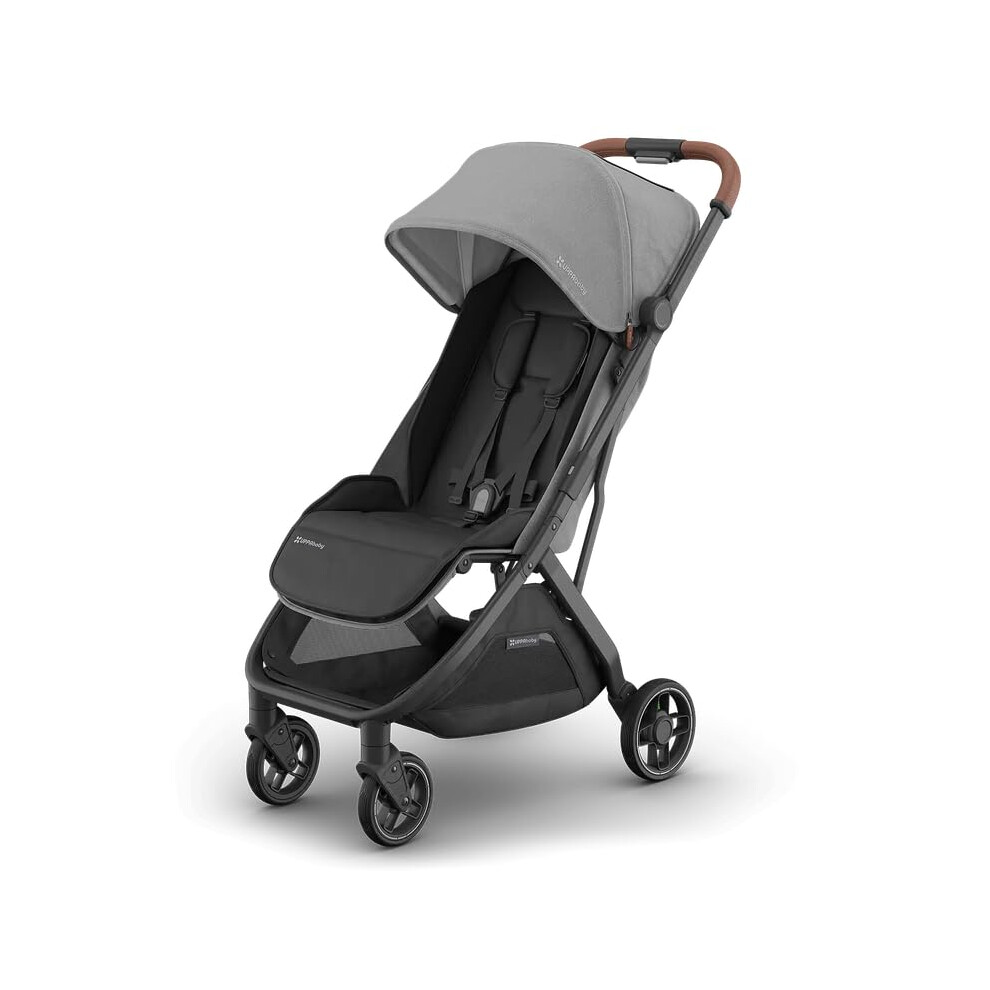 Uppababy Minu V3 Lightweight Travel Stroller |Greyson | One-Hand Fold & Recline | Overhead Friendly Baby Pram | Includes Rain Cover & Carry Strap |
