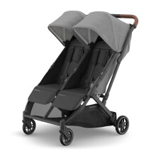 UPPAbaby MINU Duo Stroller | Greyson - Charcoal Mélange | Side-by-Side Lightweight Compact Double Buggy | from Birth to 22kg per Seat | Slim