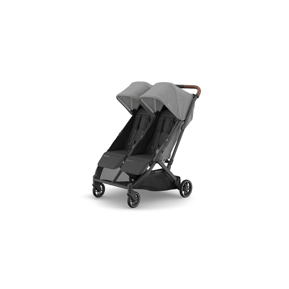 Uppababy Minu Duo Stroller | Greyson - Charcoal Mélange | Side-By-Side Lightweight Compact Double Buggy | From Birth To 22Kg Per Seat | Slim