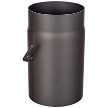 Kamino - Flam Ø 150 mm Stove Pipe with Throttle, approx. 250 mm Straight Length Flue Pipe with Damper, Steel Stove Pipe Extension with with Throttle