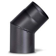 FIREFIX Stove Pipe Elbow 2 mm Thick Steel (Smoke Tube) 120 mm Diameter for Stoves and Fireplaces Senotherm Black 45 Degrees Without Cleaning Door